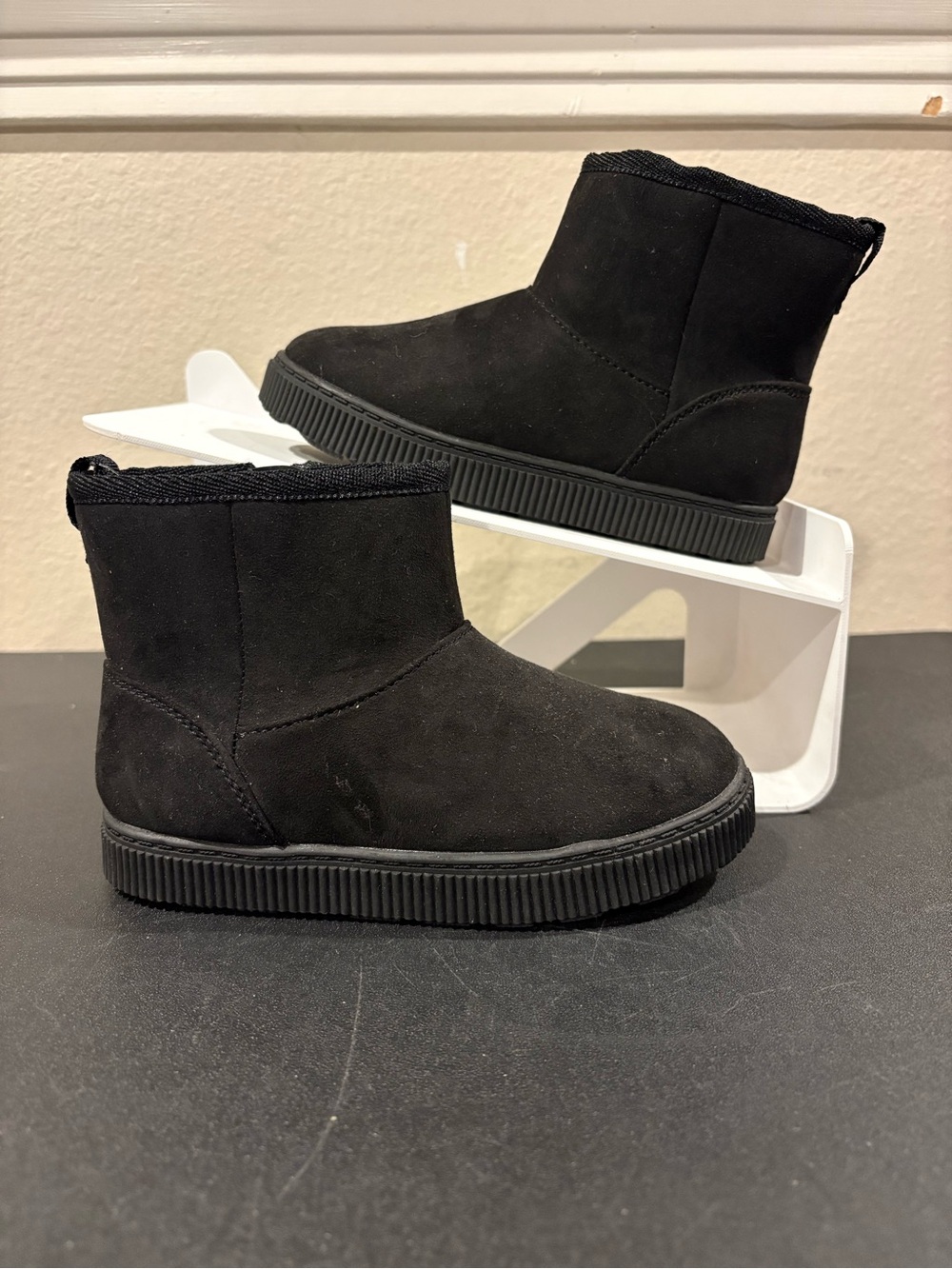 Cat & Jack Girls Arlo Zipper Shearling Style Black Boots Toddler Infant Size 8